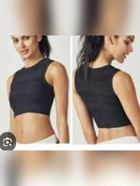Black Sleeveless Crop Tank Top - Women Sz M